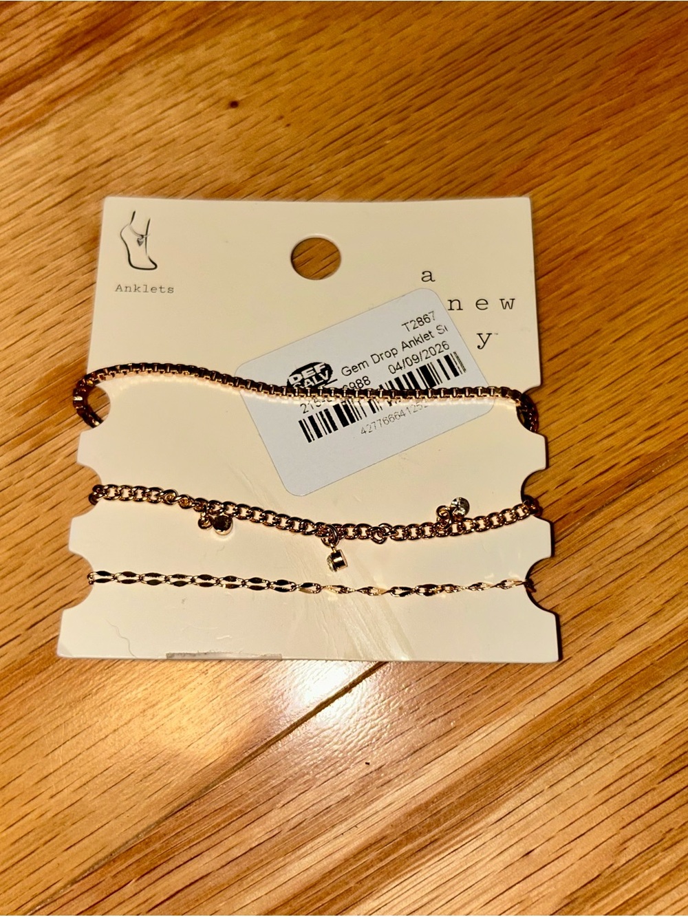a new day Rose Gold Layered Anklet Set